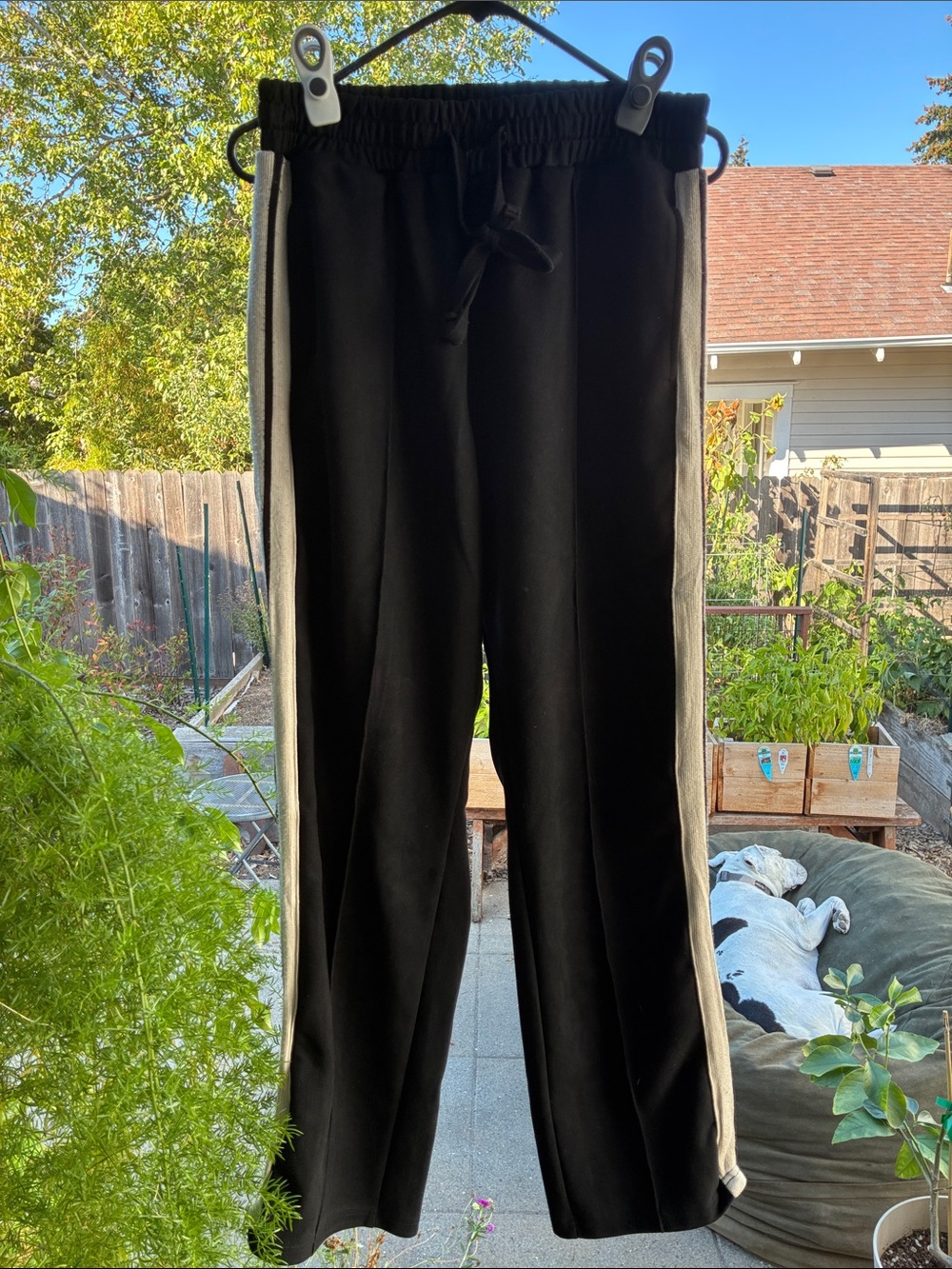 Kidoriman Men's Black Joggers with white Side Stripes